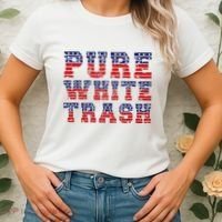 Funny Redneck Usa American Flag Pure White Trash Women's T-Shirt thumb 2