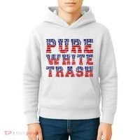 Funny Redneck Usa American Flag Pure White Trash Kids Hoodie thumb 4
