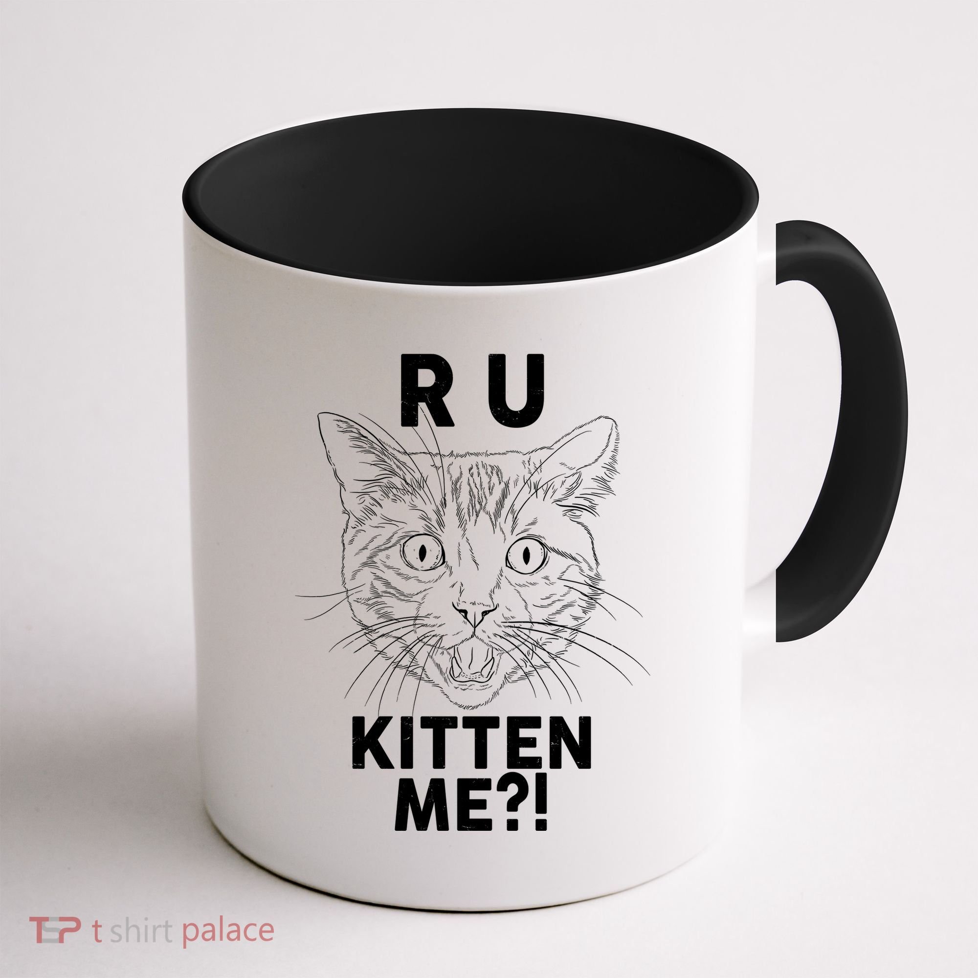 Funny R U Kitten Me Are You Kidding Me Cat Coffee Mug