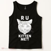Funny R U Kitten Me Are You Kidding Me Cat Tank Top thumb 2