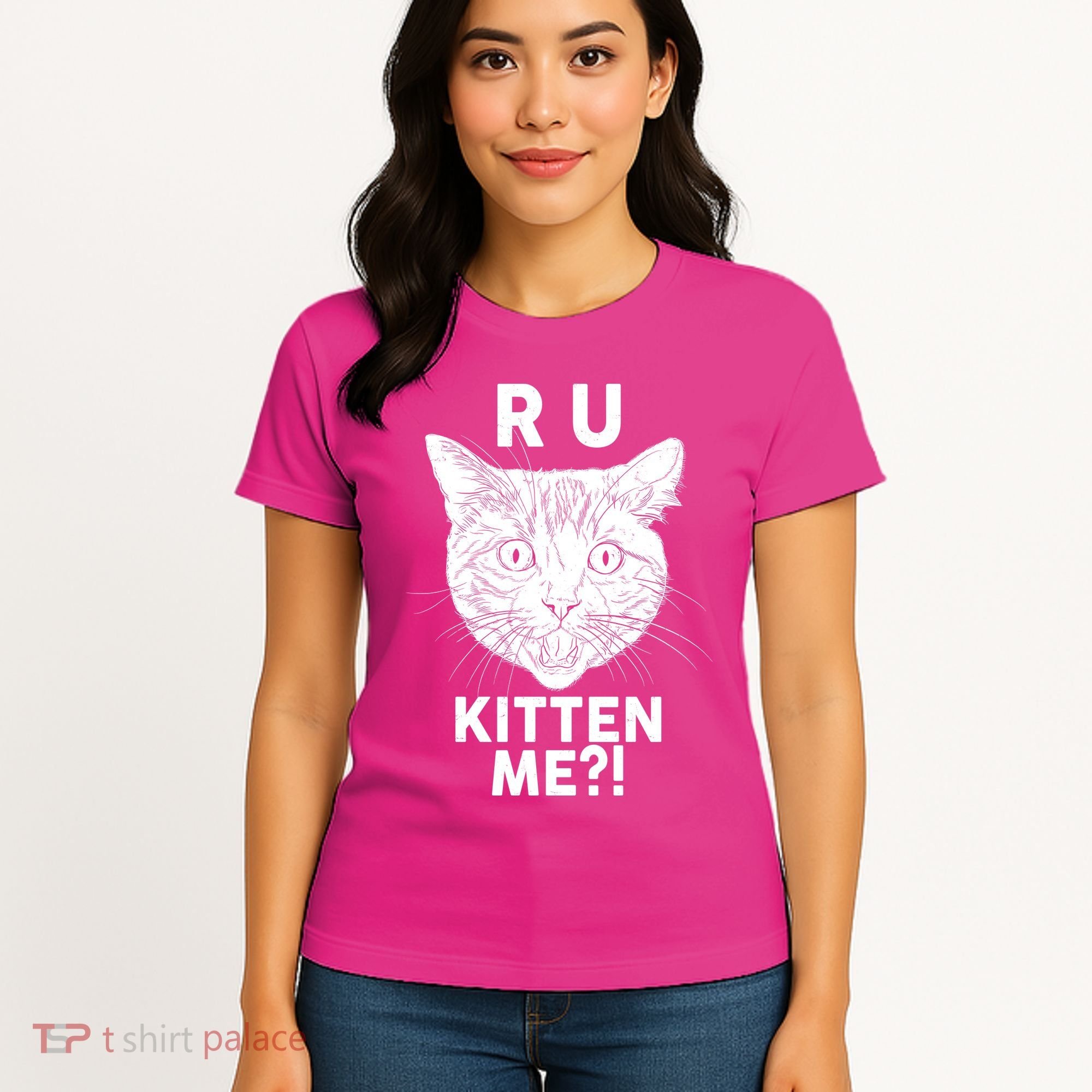 Funny R U Kitten Me Are You Kidding Me Cat Women's T-Shirt