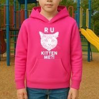 Funny R U Kitten Me Are You Kidding Me Cat Kids Hoodie thumb 2