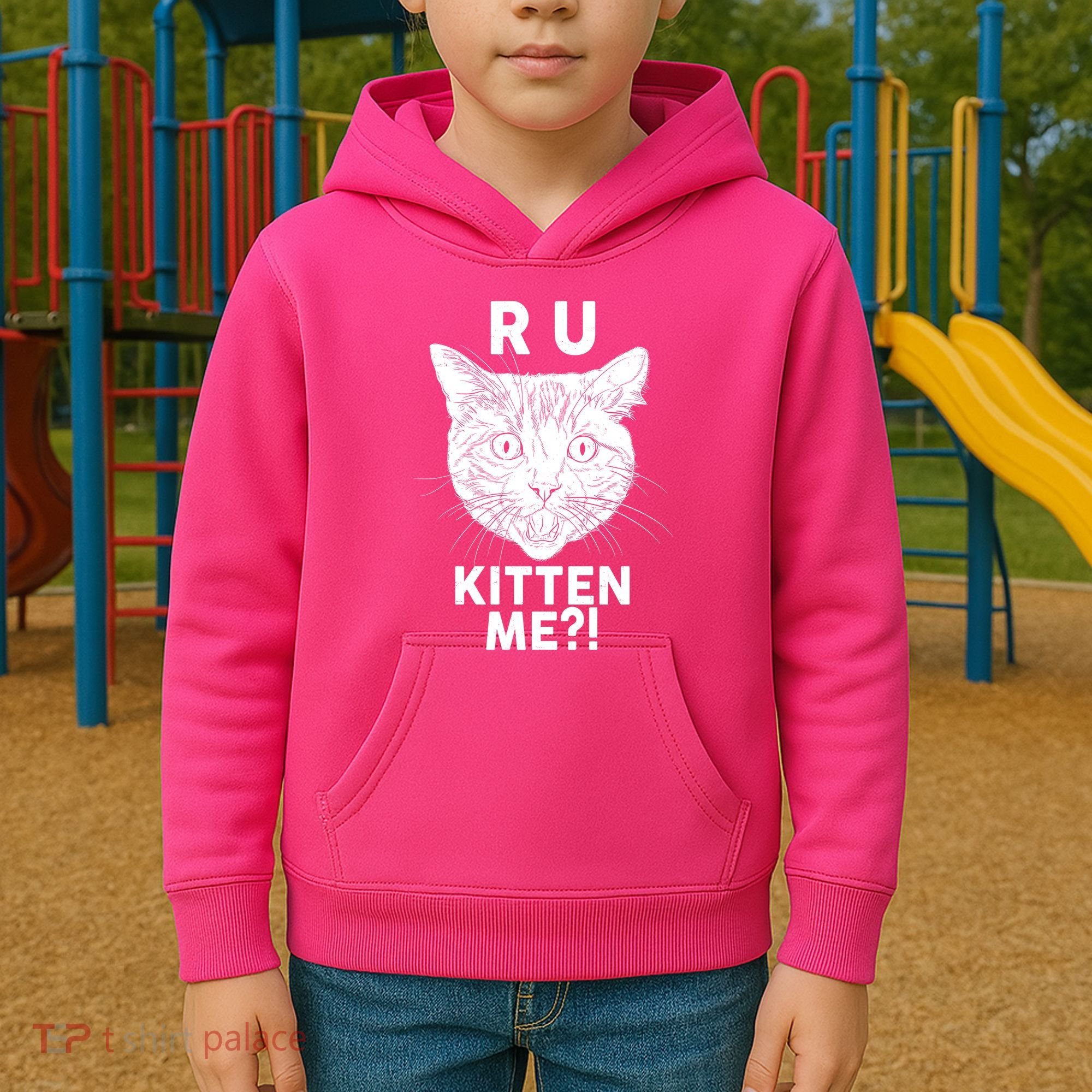 Funny R U Kitten Me Are You Kidding Me Cat Kids Hoodie