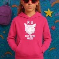Funny R U Kitten Me Are You Kidding Me Cat Kids Hoodie thumb 3