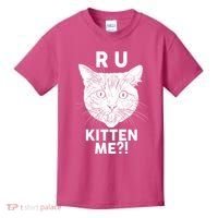Funny R U Kitten Me Are You Kidding Me Cat Kids T-Shirt thumb 0