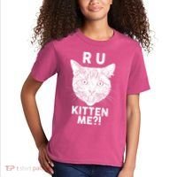 Funny R U Kitten Me Are You Kidding Me Cat Kids T-Shirt thumb 2