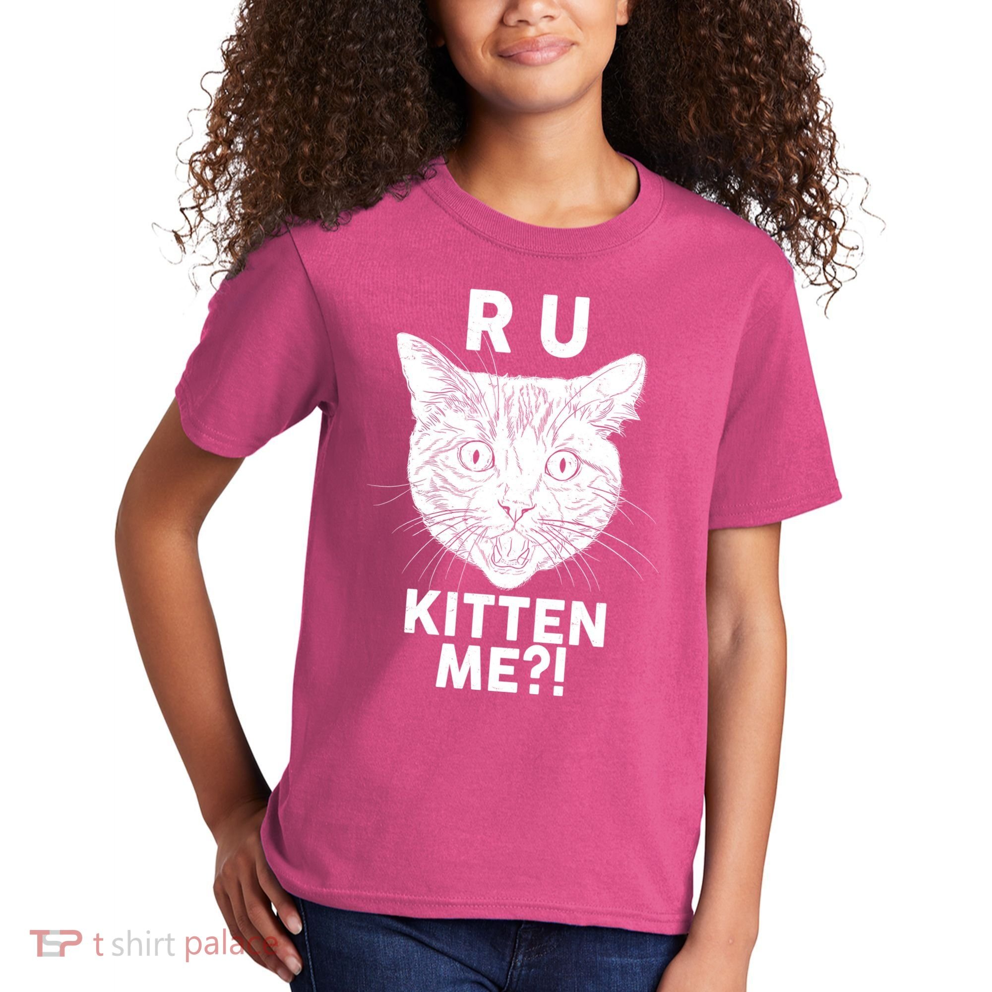 Funny R U Kitten Me Are You Kidding Me Cat Kids T-Shirt