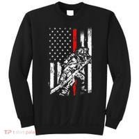 Firefighter Red Us Patriotic Funny Fireman American Flag Sweatshirt thumb 0