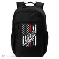 Firefighter Red Us Patriotic Funny Fireman American Flag Backpack thumb 0