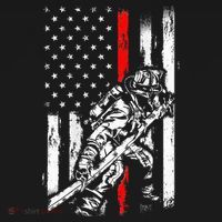 Firefighter Red Us Patriotic Funny Fireman American Flag Women's Tank Top thumb 5