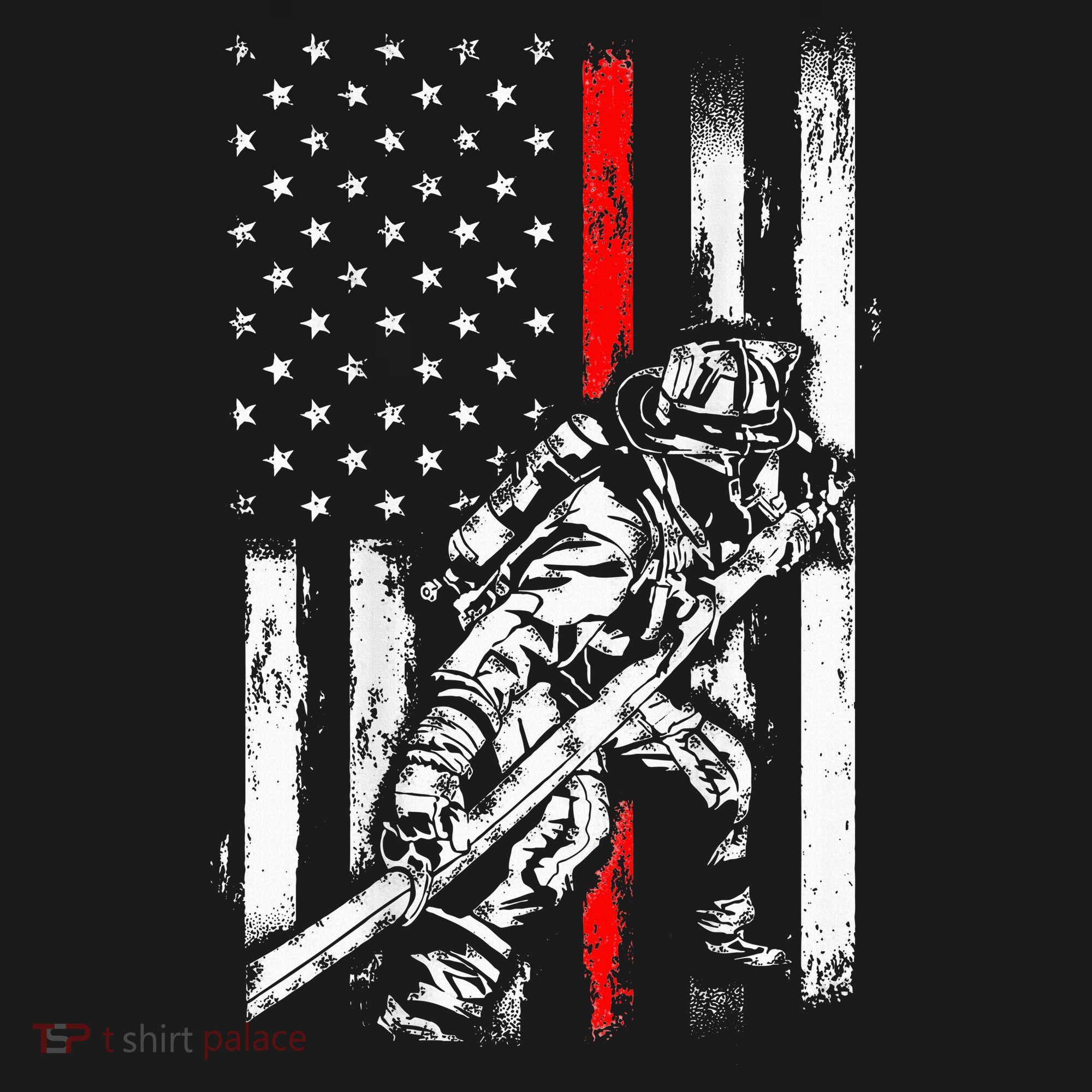 Firefighter Red Us Patriotic Funny Fireman American Flag Women's Tank Top