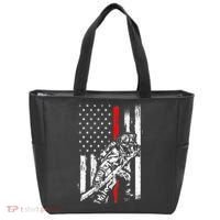 Firefighter Red Us Patriotic Funny Fireman American Flag Tote Bag thumb 0