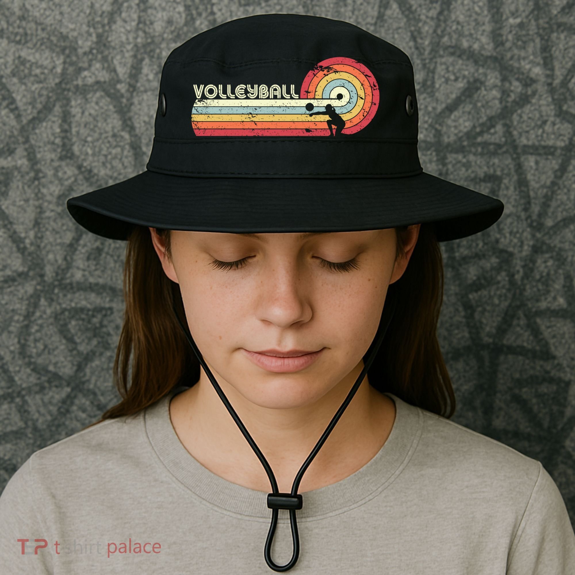 Funny Retro Volleyball Gift Bucket Hat