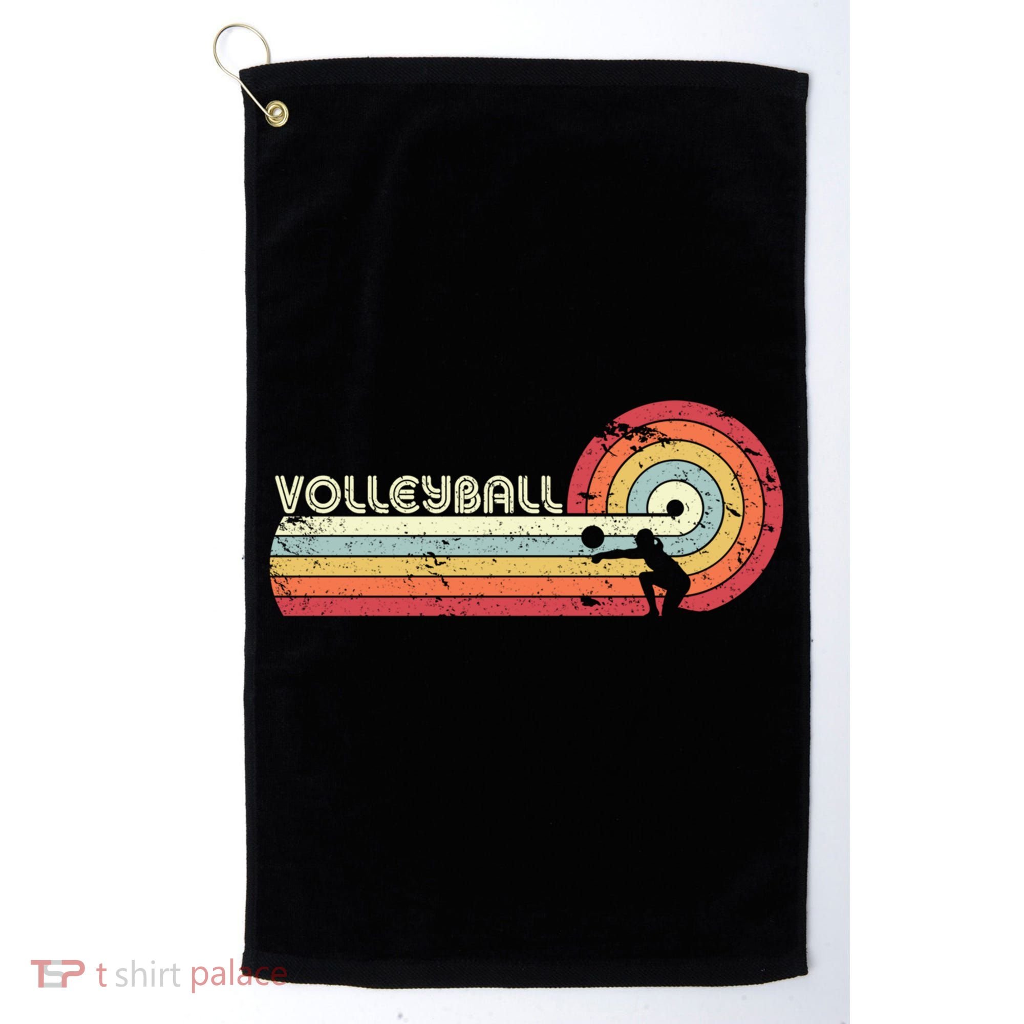 Funny Retro Volleyball Gift Golf Towel