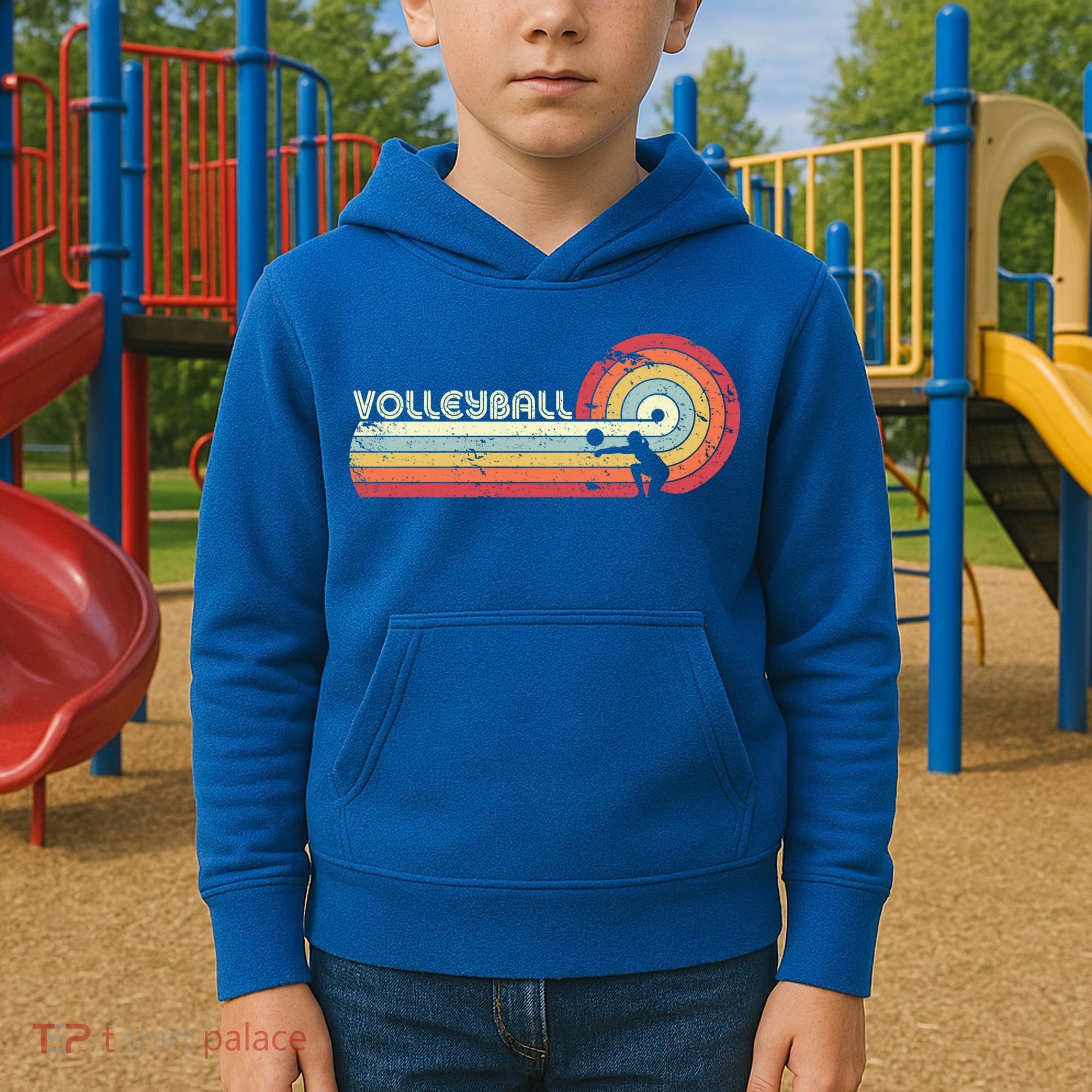 Funny Retro Volleyball Gift Kids Hoodie