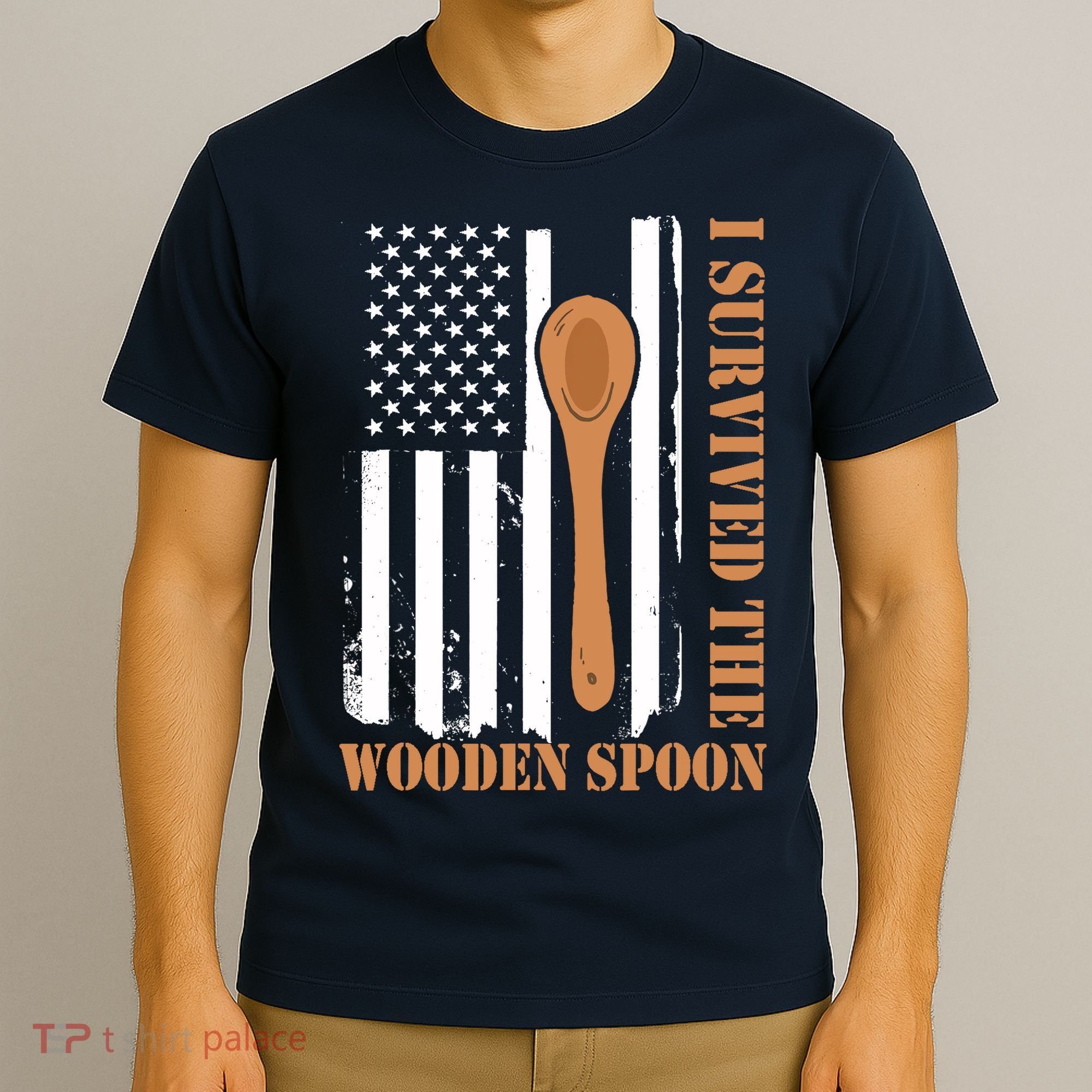 Funny Retro Vintage Wooden Spoon Survivor T-Shirt