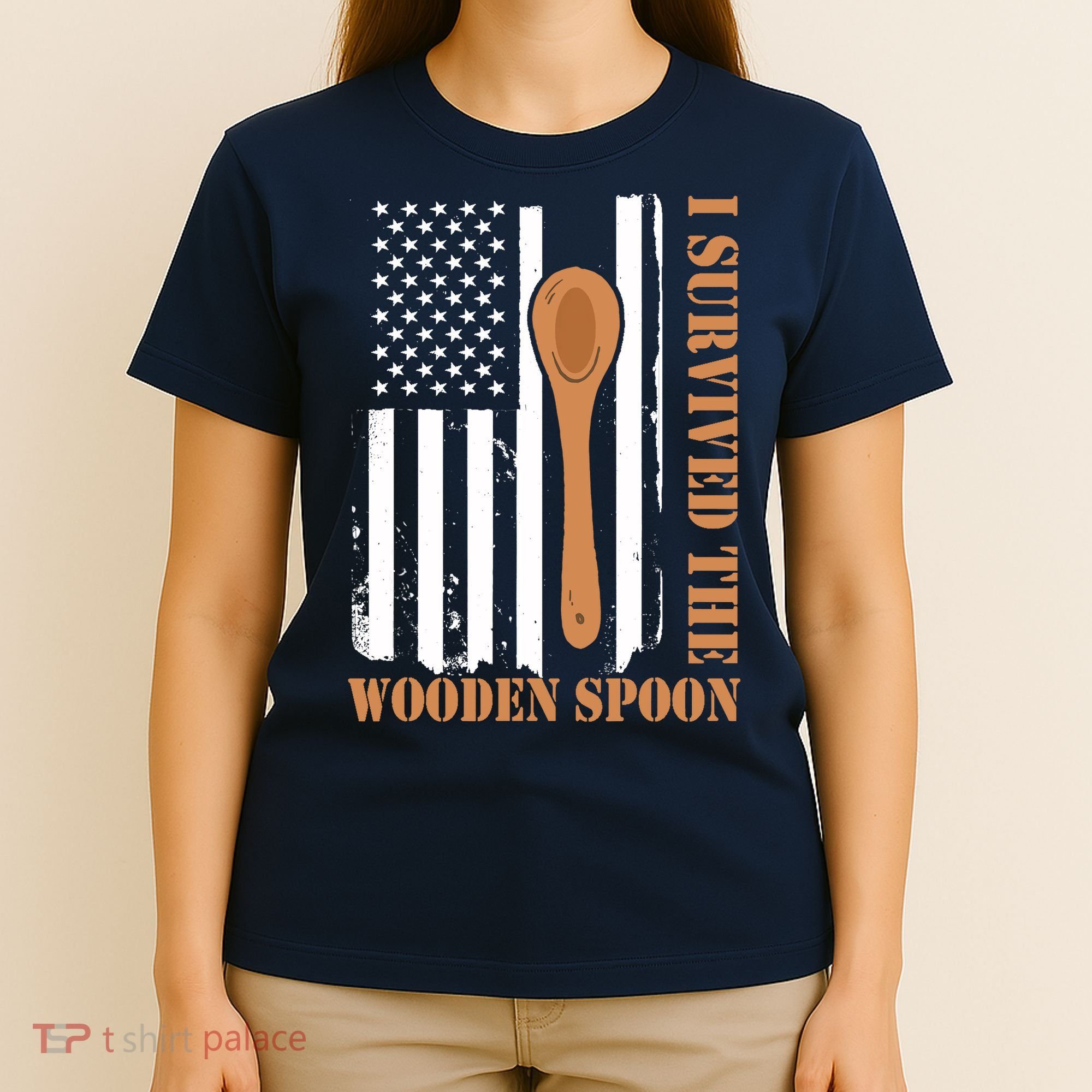 Funny Retro Vintage Wooden Spoon Survivor T-Shirt