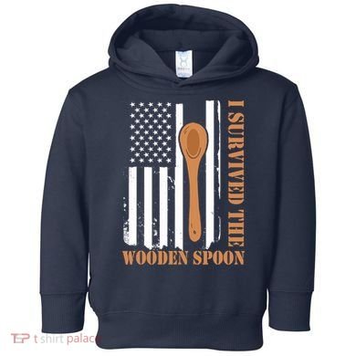 Funny Retro Vintage Wooden Spoon Survivor Toddler Hoodie