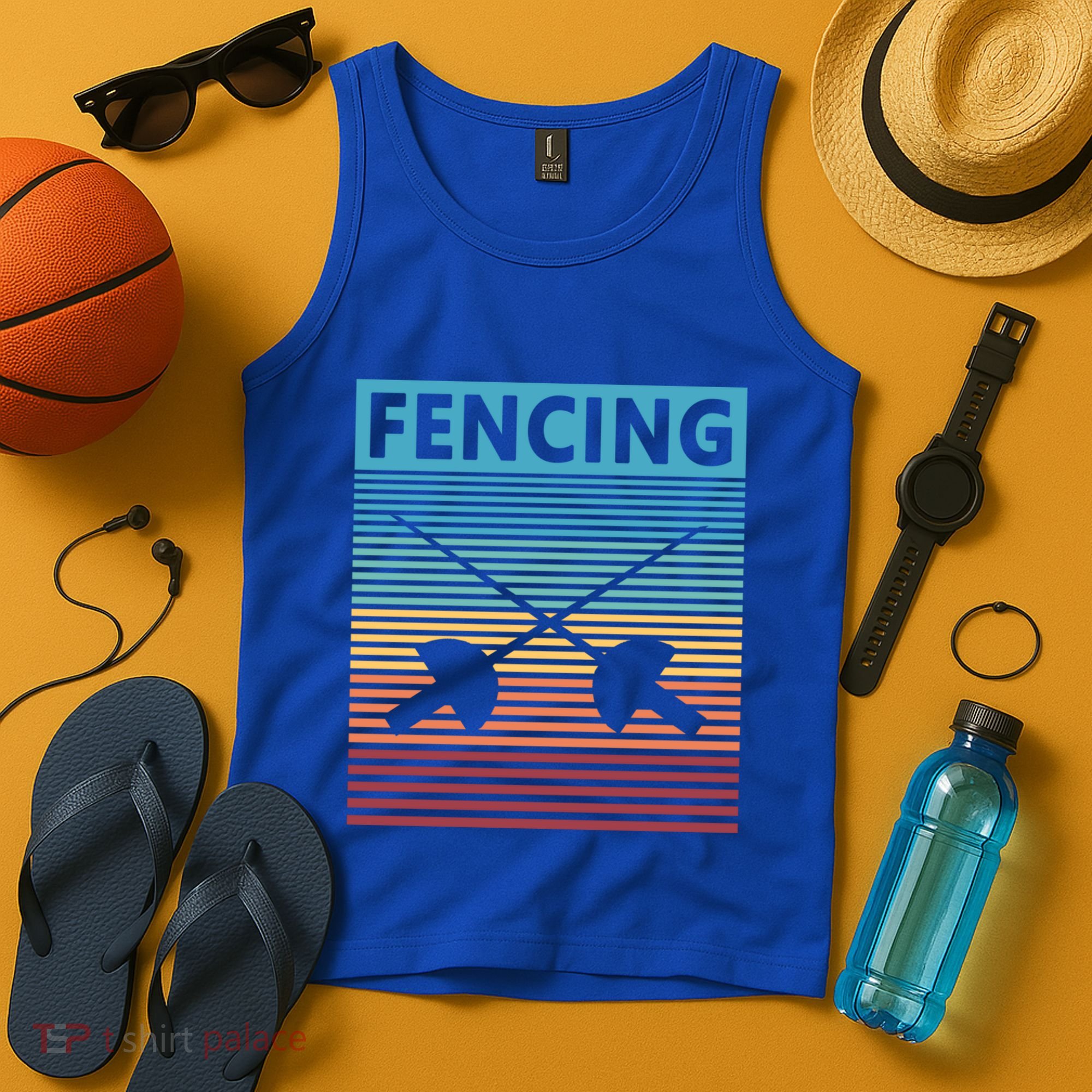 Fencing Retro Vintage Fencing Gift Tank Top