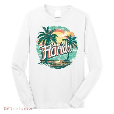 Florida Retro Vintage Vacation Long Sleeve Shirt