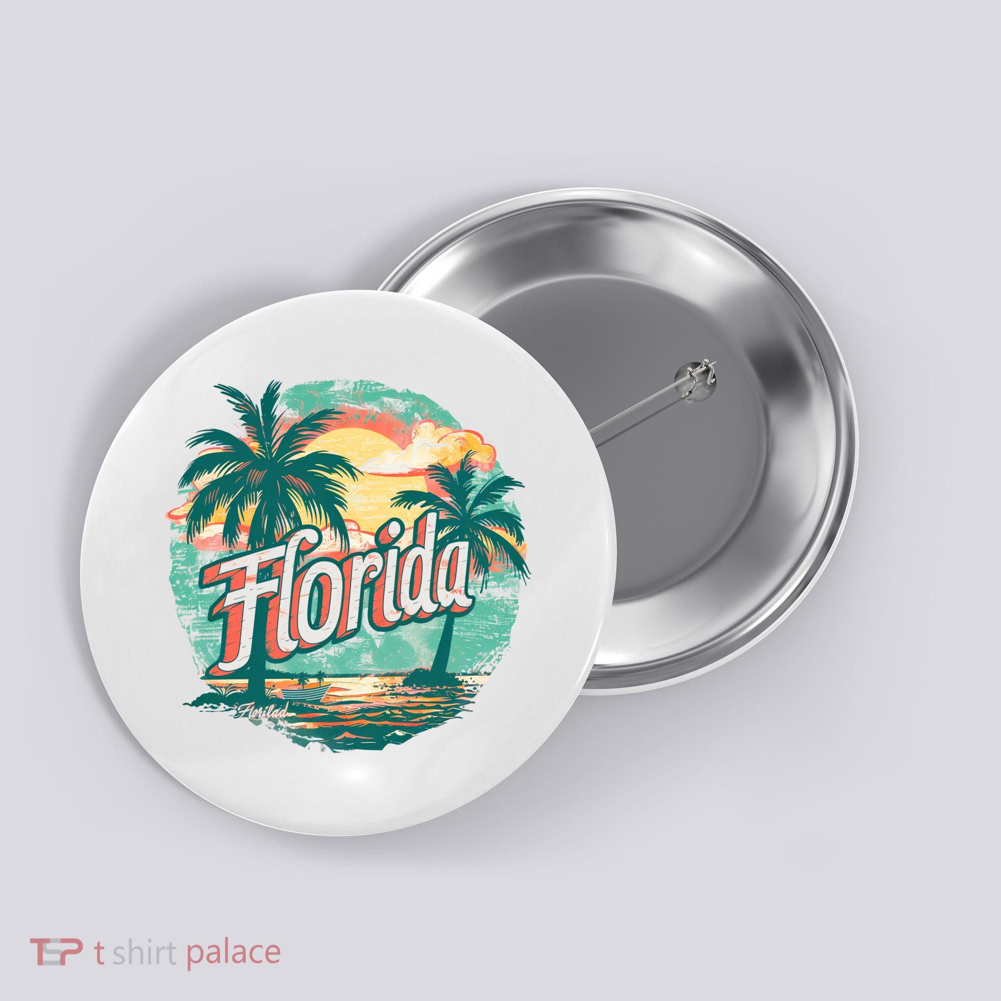 Florida Retro Vintage Vacation Button