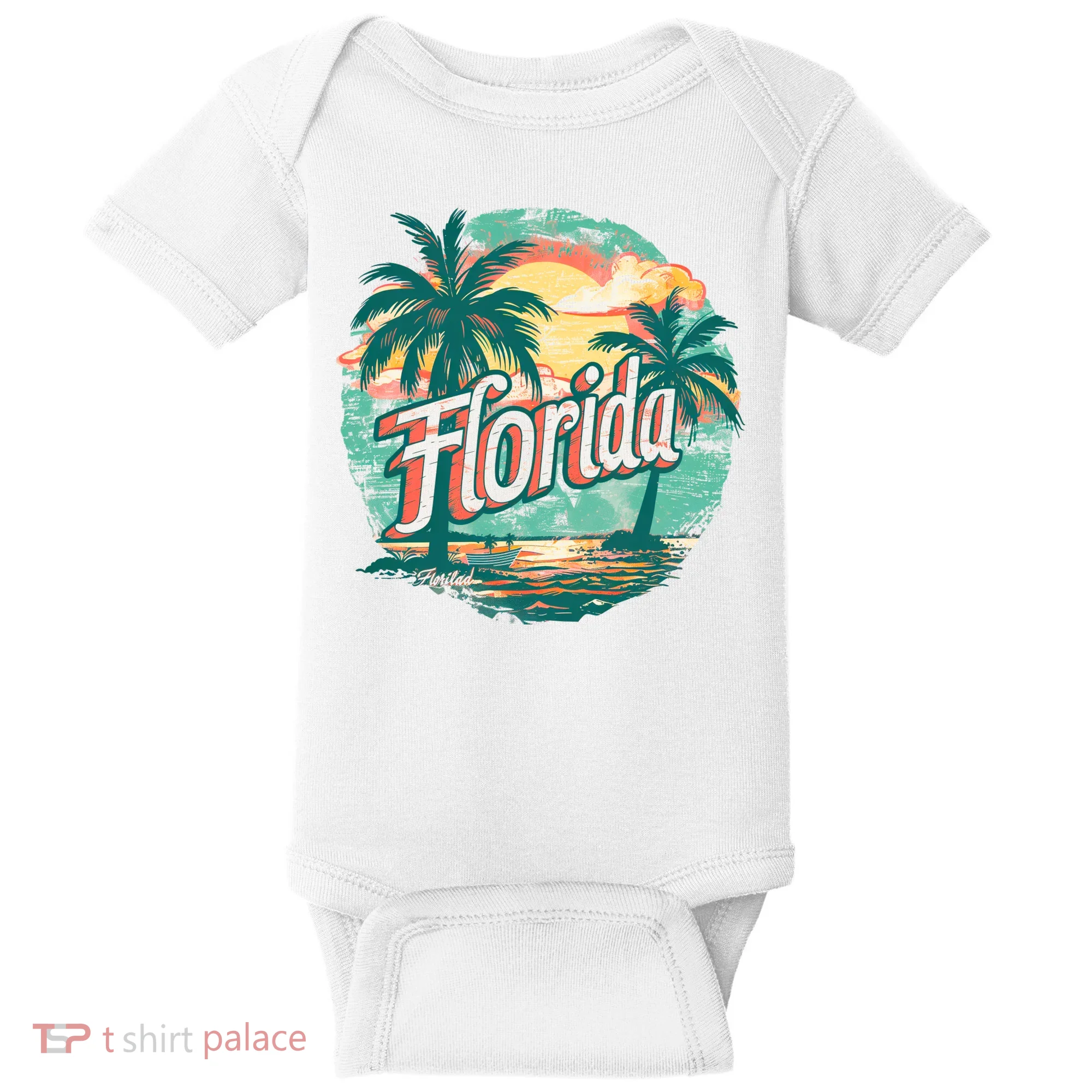 Florida Retro Vintage Vacation Baby Bodysuit