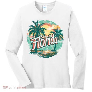 Florida Retro Vintage Vacation Women's Long Sleeve Shirt