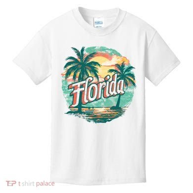 Florida Retro Vintage Vacation Kids T-Shirt