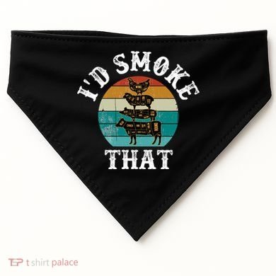 Funny Retro Vintage Grilling Party Chef Dad Tee Funny Bbq Gift USA-Made Doggie Bandana