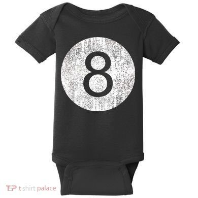 Funny Retro Vintage 8 Ball Logo Baby Bodysuit