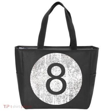 Funny Retro Vintage 8 Ball Logo Tote Bag