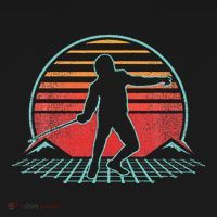 Fencing Retro Vintage 80s Style Fencer Gift T-Shirt thumb 7