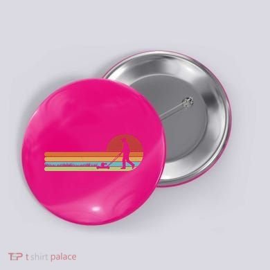Funny Retro Vintage Lawn Mower Man Button