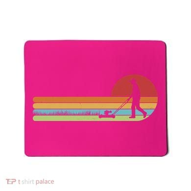 Funny Retro Vintage Lawn Mower Man Mousepad