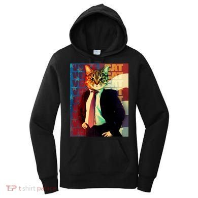 Funny Retro Vintage Election Vote Cat Women's Hoodie