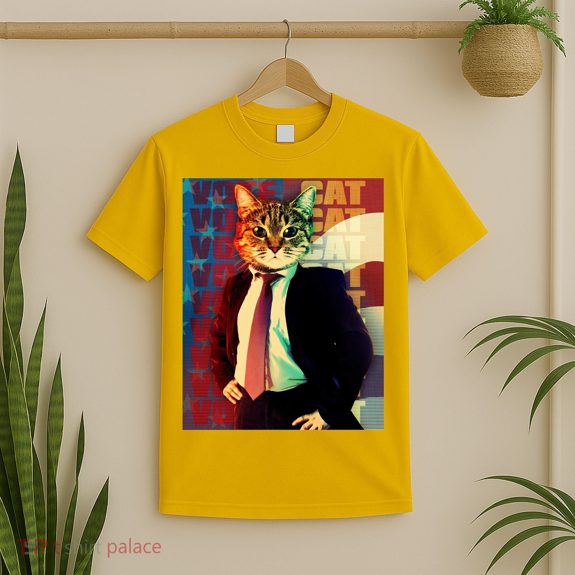 Funny Retro Vintage Election Vote Cat T-Shirt