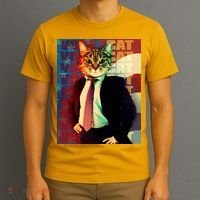 Funny Retro Vintage Election Vote Cat T-Shirt thumb 3