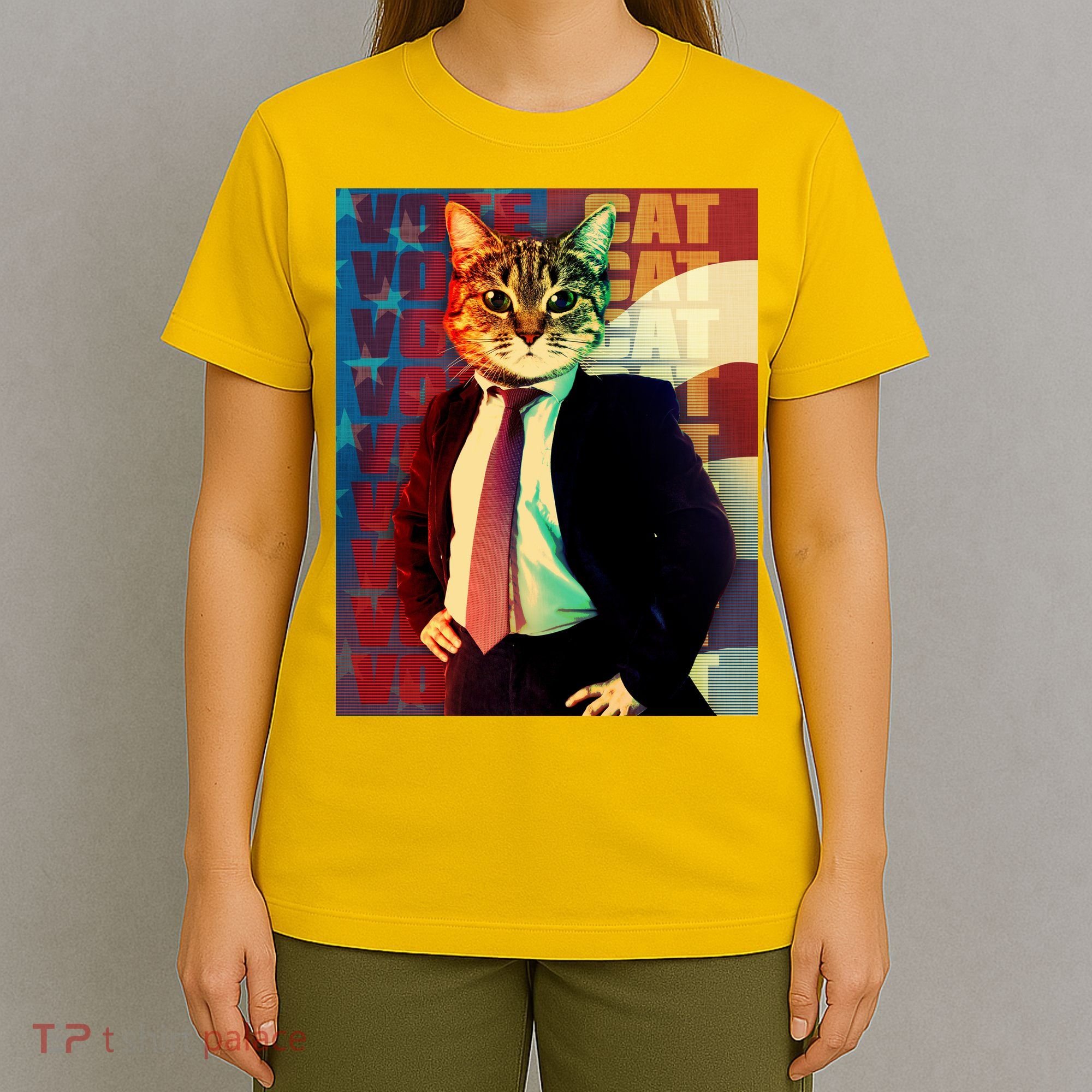 Funny Retro Vintage Election Vote Cat T-Shirt
