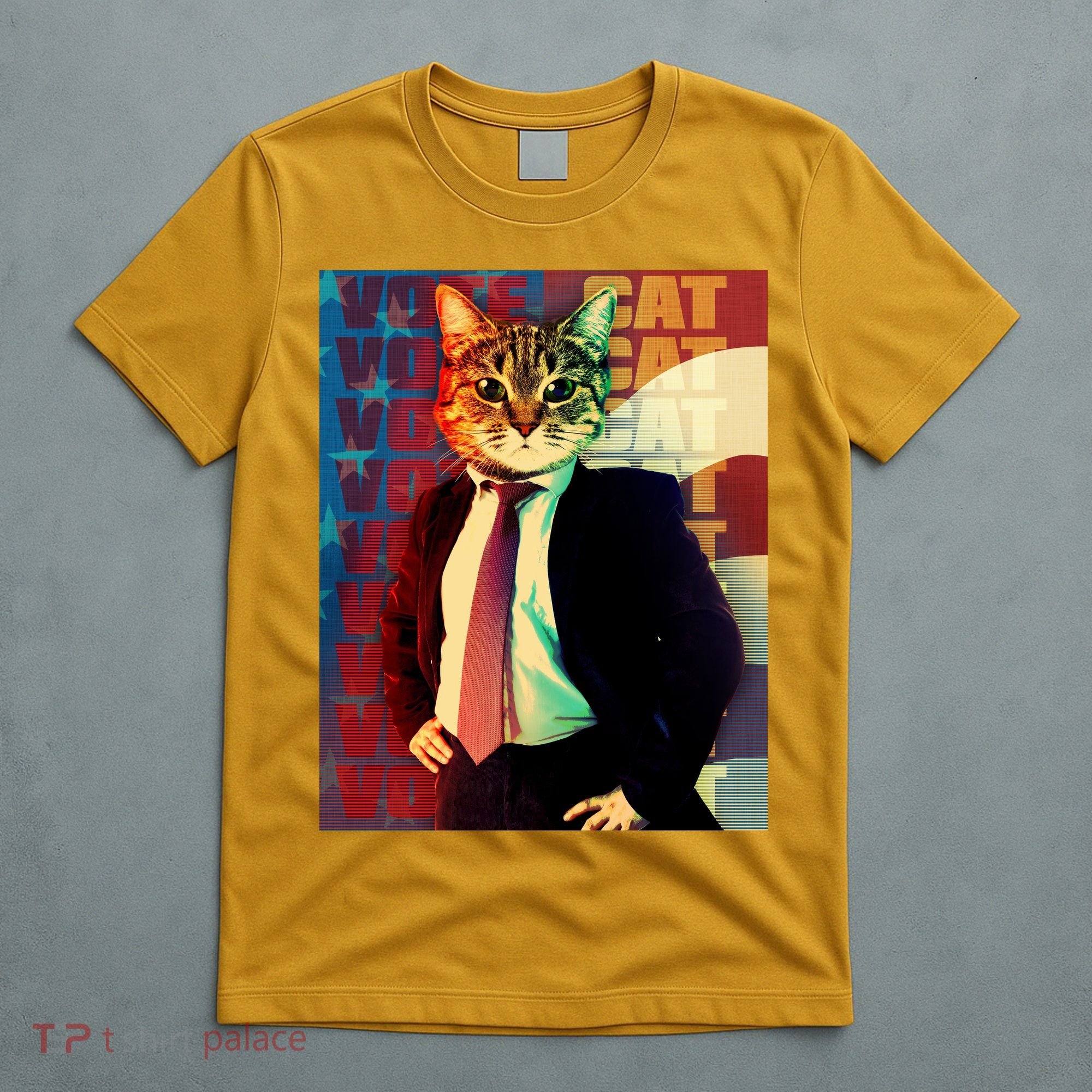 Funny Retro Vintage Election Vote Cat T-Shirt