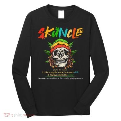 Funny Retro Vintage Uncle Skunkle Weed Smoker Long Sleeve Shirt