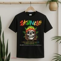Funny Retro Vintage Uncle Skunkle Weed Smoker T-Shirt thumb 2