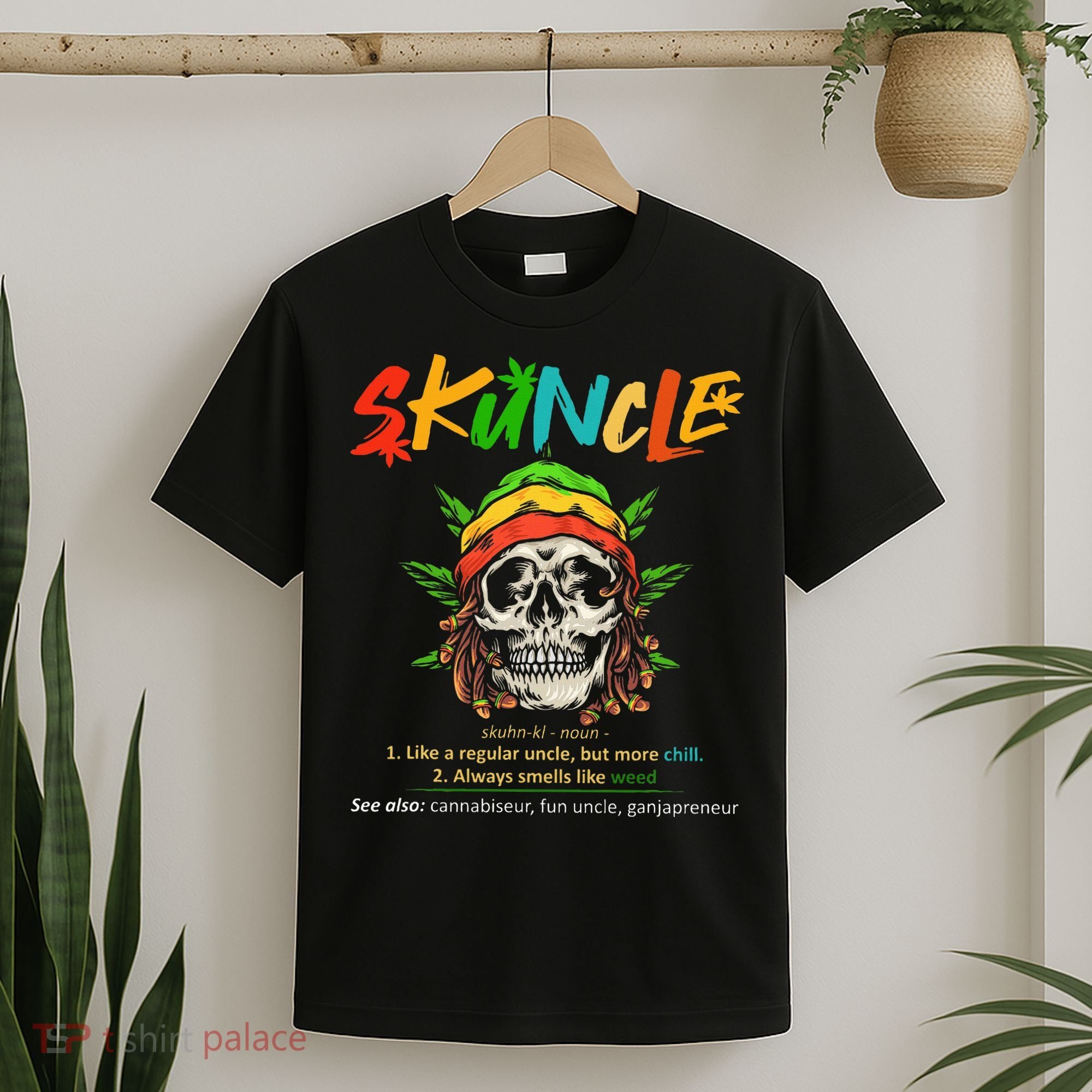 Funny Retro Vintage Uncle Skunkle Weed Smoker T-Shirt