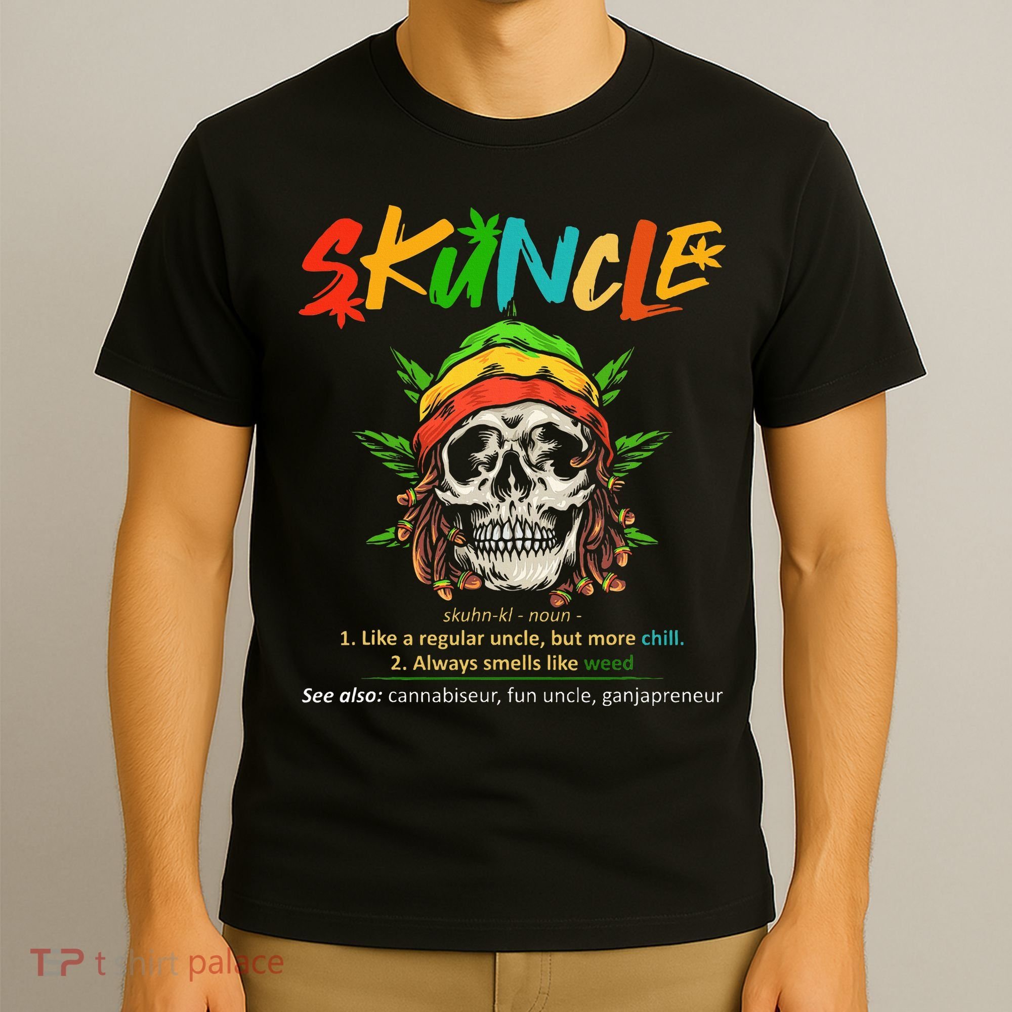Funny Retro Vintage Uncle Skunkle Weed Smoker T-Shirt