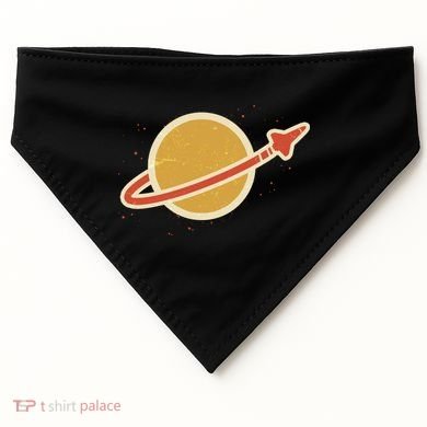 Funny Retro Vintage Planet Space Shuttle Logo USA-Made Doggie Bandana