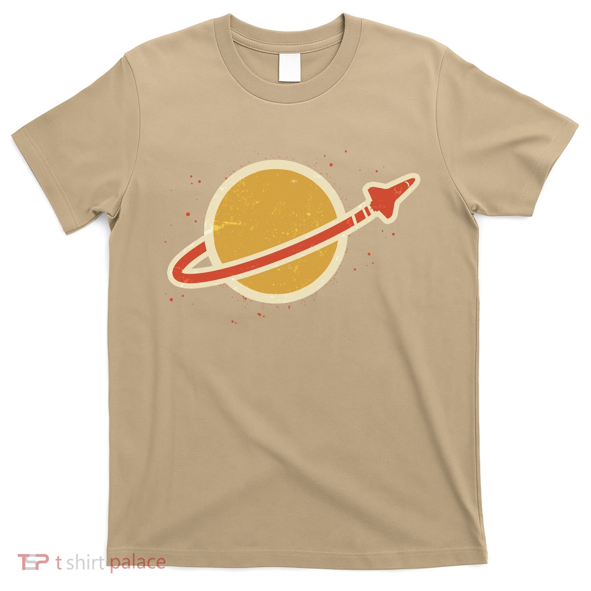 Funny Retro Vintage Planet Space Shuttle Logo T-Shirt