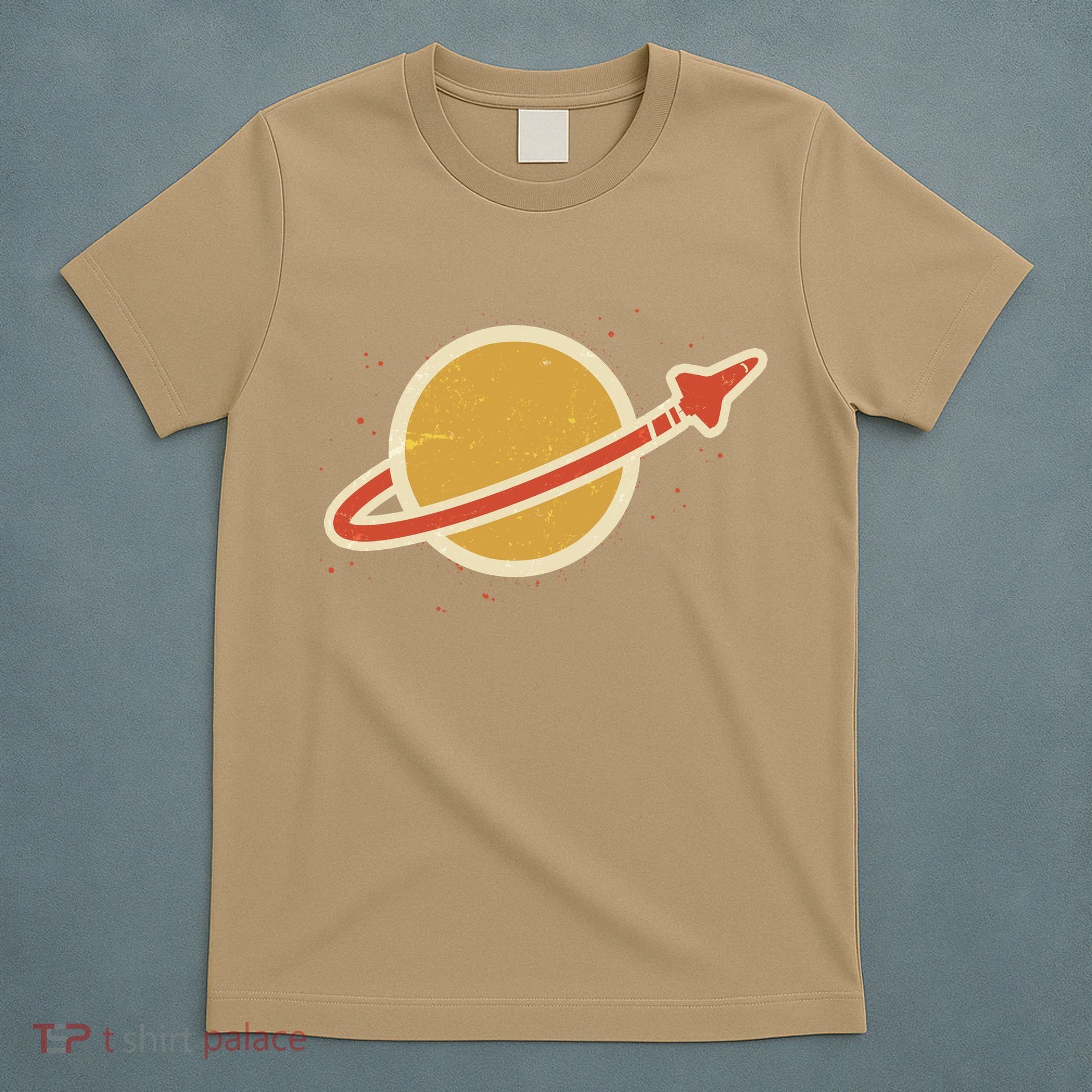 Funny Retro Vintage Planet Space Shuttle Logo T-Shirt