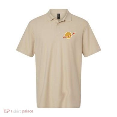 Funny Retro Vintage Planet Space Shuttle Logo Polo