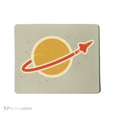 Funny Retro Vintage Planet Space Shuttle Logo Mousepad