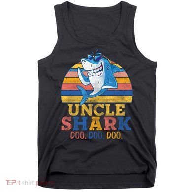 Funny Retro Vintage Uncle Shark Doo Tank Top
