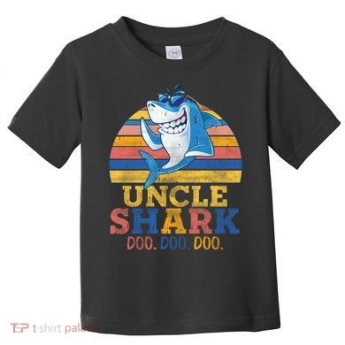 Funny Retro Vintage Uncle Shark Doo Toddler T-Shirt